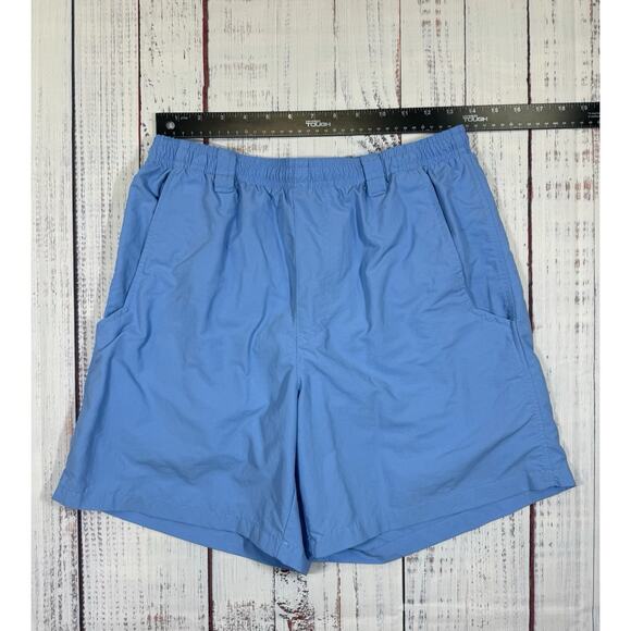Columbia PFG Swim Trunks Men's Size S Omni-Shade Fishing Shorts Light Blue EUC - Picture 7 of 7